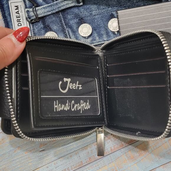 Zipper Wallet for Men Faux Leather Zip Around Black Purse Bifold In Gift Box. - Picture 5 of 6